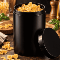 Чорна банка з кришкою 1,3 л для сипучих продуктів